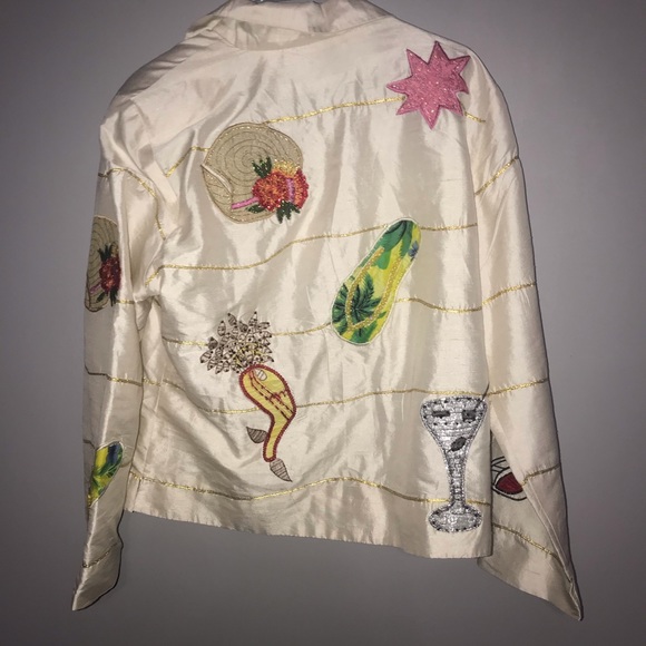 Vintage NWT ANAGE jacket beach bum theme silk new - Picture 3 of 8